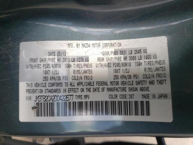 Photo 10 from auction – 2013 MAZDA CX-9 TOURI with VIN JM3TB2CA2D0422677