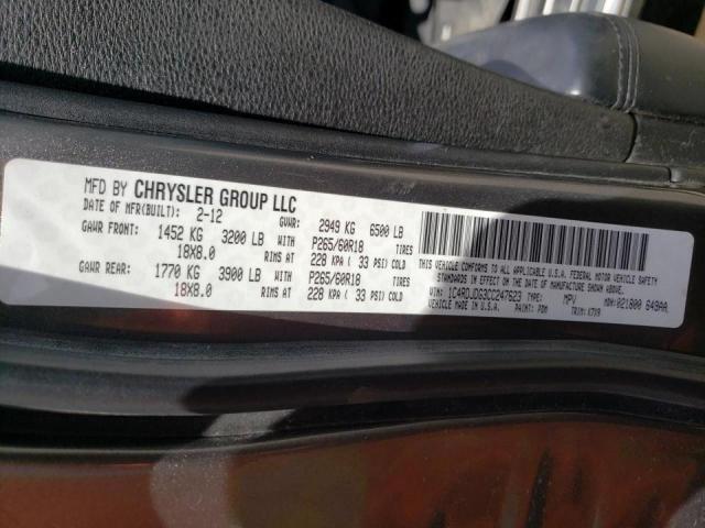 Photo 10 from auction – 2012 DODGE DURANGO CR with VIN 1C4RDJDG3CC247623