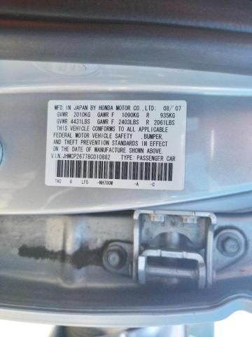 Photo 10 from auction – 2008 HONDA ACCORD EX with VIN JHMCP26778C010882
