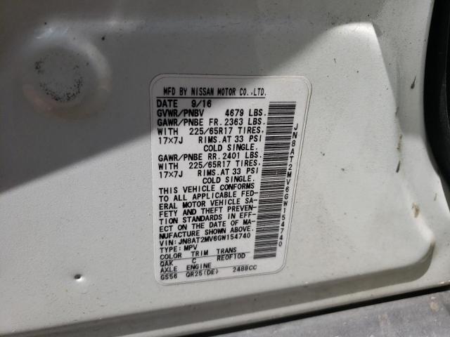 Photo 10 from auction – 2016 NISSAN ROGUE S with VIN JN8AT2MV6GW154740
