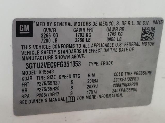 Photo 10 from auction – 2015 GMC SIERRA K15 with VIN 3GTU2VEC9FG351053