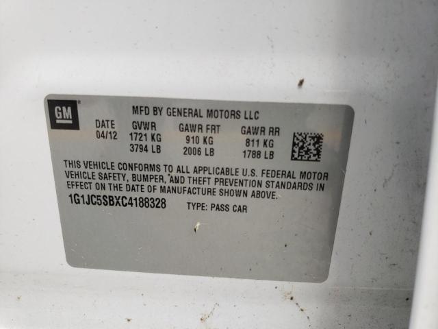 Photo 10 from auction – 2012 CHEVROLET SONIC LT with VIN 1G1JC5SBXC4188328