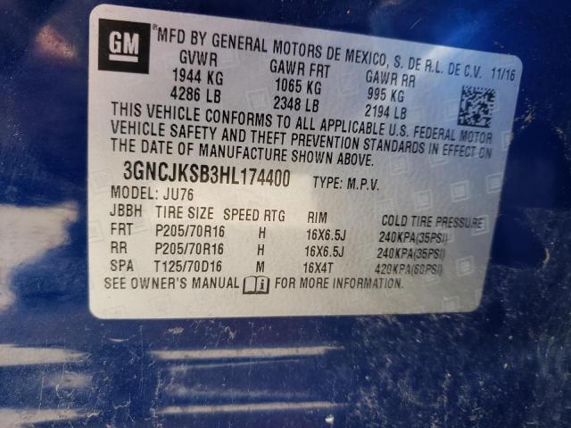 Photo 10 from auction – 2017 CHEVROLET TRAX LS with VIN 3GNCJKSB3HL174400