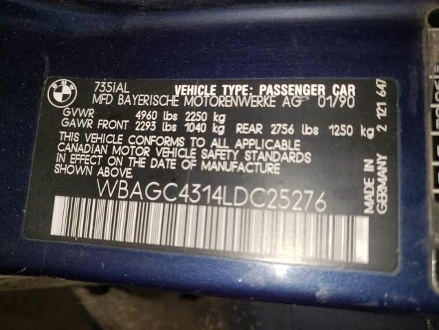 Photo 10 from auction – 1990 BMW 735 IL with VIN WBAGC4314LDC25276