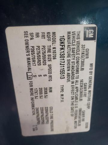 Photo 10 from auction – 2007 GMC YUKON with VIN 1GKFK13017J115513