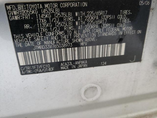 Photo 10 from auction – 2006 TOYOTA RAV4 with VIN JTMBD33V765038973