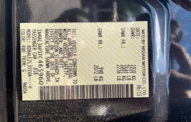 Photo 10 from auction – 2015 NISSAN ALTIMA 2.5 with VIN 1N4AL3AP1FC465960