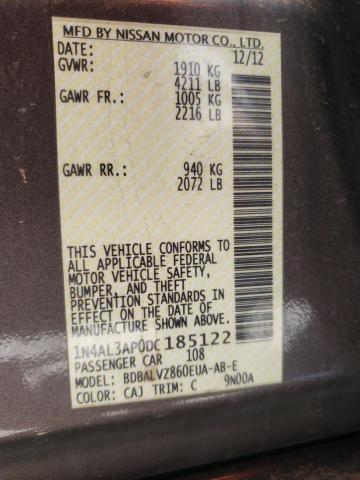 Photo 10 from auction – 2013 NISSAN ALTIMA 2.5 with VIN 1N4AL3AP0DC185122
