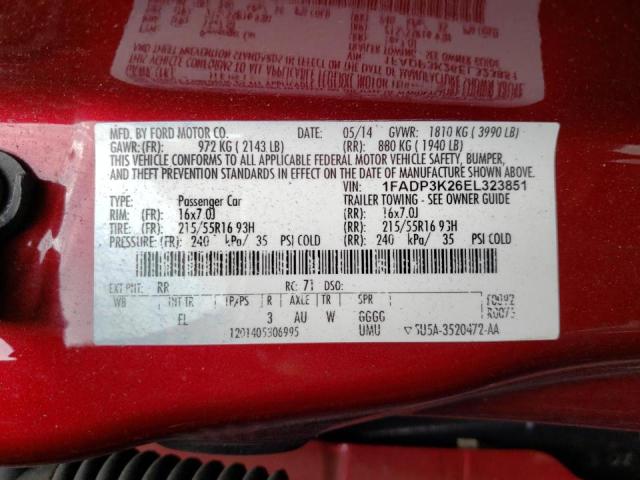 Photo 10 from auction – 2014 FORD FOCUS SE with VIN 1FADP3K26EL323851