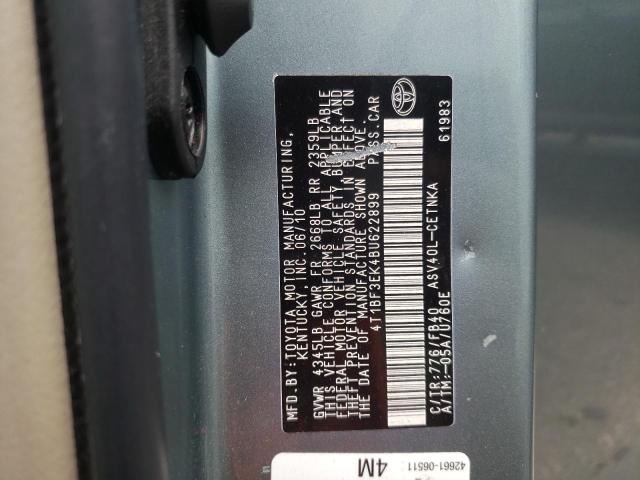 صورة رقم 10 من المزاد - 2011 TOYOTA CAMRY BASE مع VIN 4T1BF3EK4BU622899