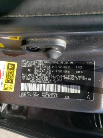 Photo 10 from auction – 2015 TOYOTA HIGHLANDER with VIN 5TDKKRFH6FS056230