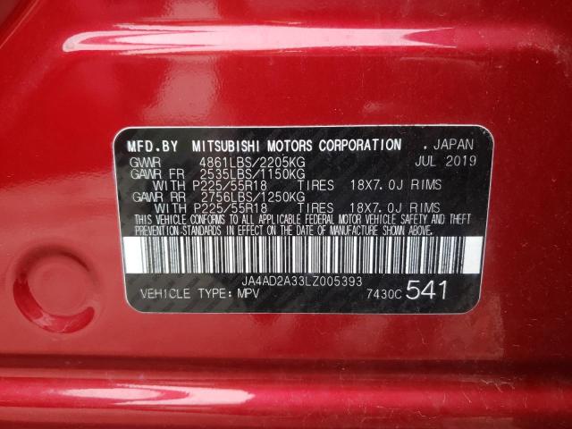 Photo 10 from auction – 2020 MITSUBISHI OUTLANDER with VIN JA4AD2A33LZ005393