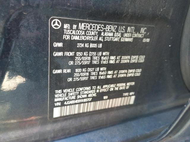 Photo 10 from auction – 2000 MERCEDES-BENZ ML 320 with VIN 4JGAB54E6YA185707