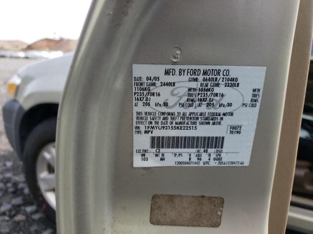 Photo 10 from auction – 2005 FORD ESCAPE with VIN 1FMYU93155KE22515