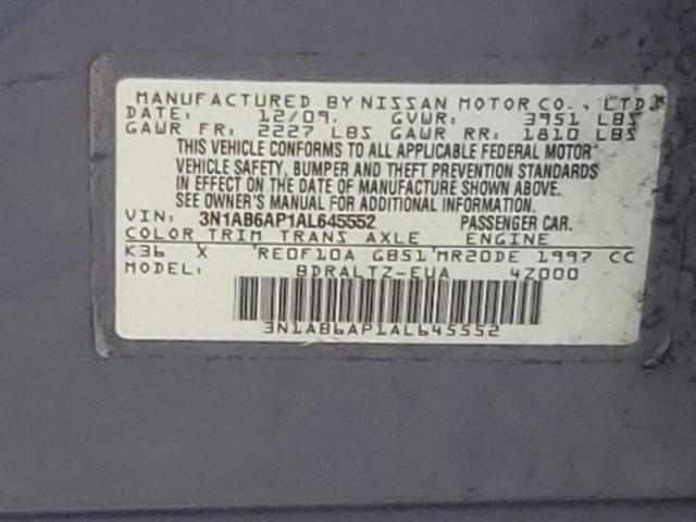 Photo 10 from auction – 2010 NISSAN SENTRA 2.0 with VIN 3N1AB6AP1AL645552