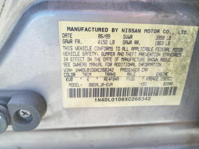 Photo 10 from auction – 1999 NISSAN ALTIMA XE with VIN 1N4DL01D6XC266342