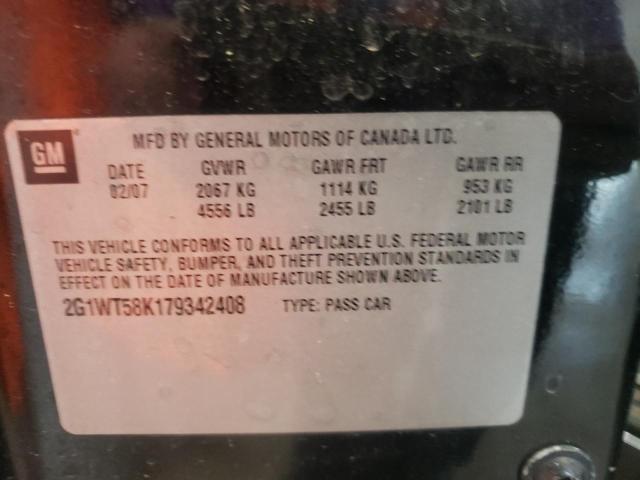 Photo 10 from auction – 2007 CHEVROLET IMPALA LT with VIN 2G1WT58K179342408