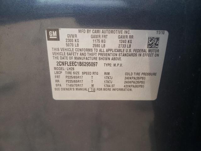 Photo 10 from auction – 2011 CHEVROLET EQUINOX LT with VIN 2CNFLEEC1B6295097