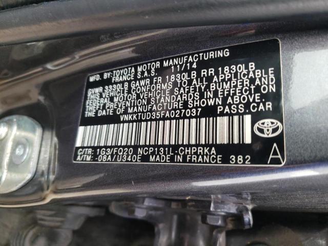 Photo 10 from auction – 2015 TOYOTA YARIS with VIN VNKKTUD35FA027037