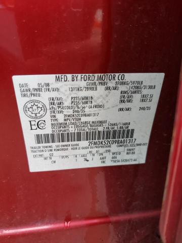 Photo 10 from auction – 2009 FORD FLEX SEL with VIN 2FMDK52C09BA01317