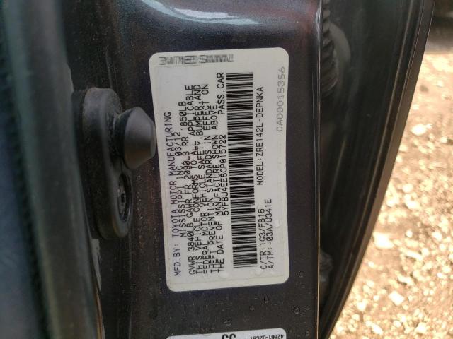 Photo 10 from auction – 2012 TOYOTA COROLLA with VIN 5YFBU4EE8CP015722