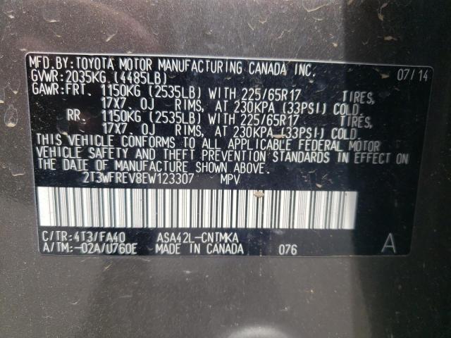 Photo 10 from auction – 2014 TOYOTA RAV4 XLE with VIN 2T3WFREV8EW123307