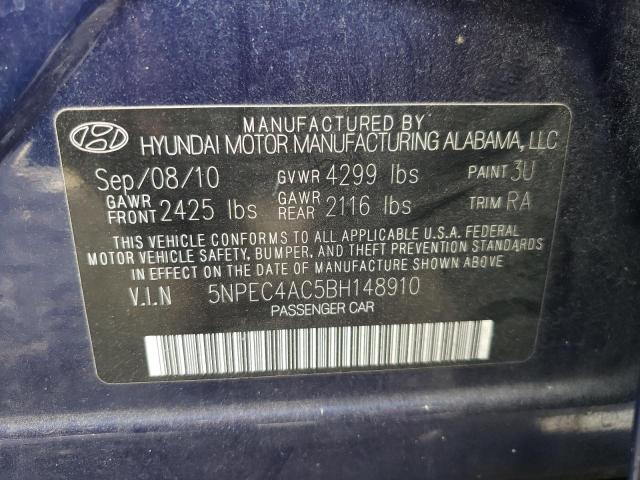 Photo 10 from auction – 2011 HYUNDAI SONATA SE with VIN 5NPEC4AC5BH148910