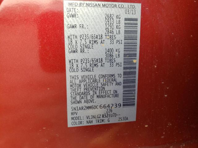 Zdjęcie 10 z aukcji – 2013 NISSAN PATHFINDER z VIN 5N1AR2MM6DC664239