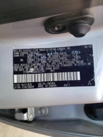 Photo 10 from auction – 2010 LEXUS RX 350 with VIN 2T2BK1BA6AC022747