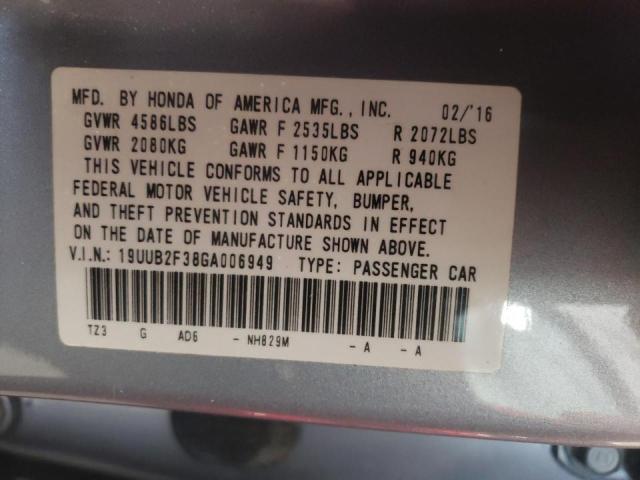 Photo 10 from auction – 2016 ACURA TLX with VIN 19UUB2F38GA006949