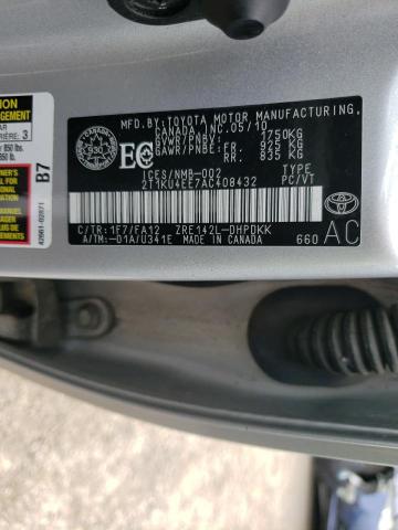 Photo 10 from auction – 2010 TOYOTA COROLLA MA with VIN 2T1KU4EE7AC408432