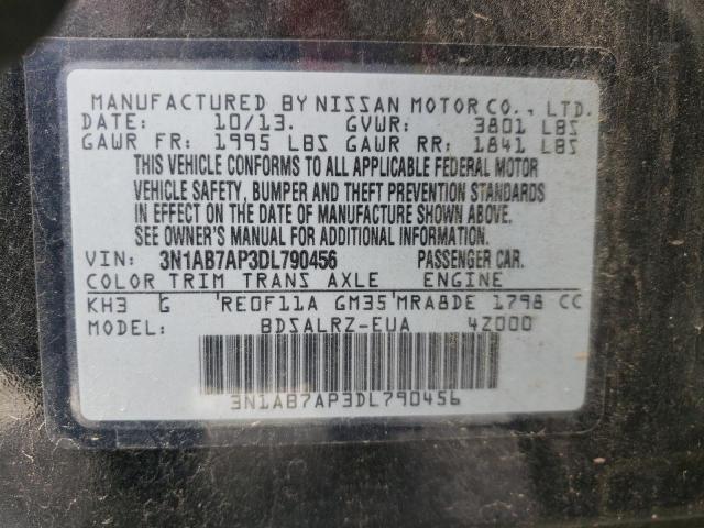 Photo 10 from auction – 2013 NISSAN SENTRA S with VIN 3N1AB7AP3DL790456