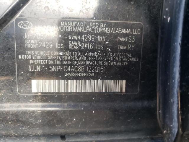 Photo 10 from auction – 2011 HYUNDAI SONATA SE with VIN 5NPEC4AC8BH220151