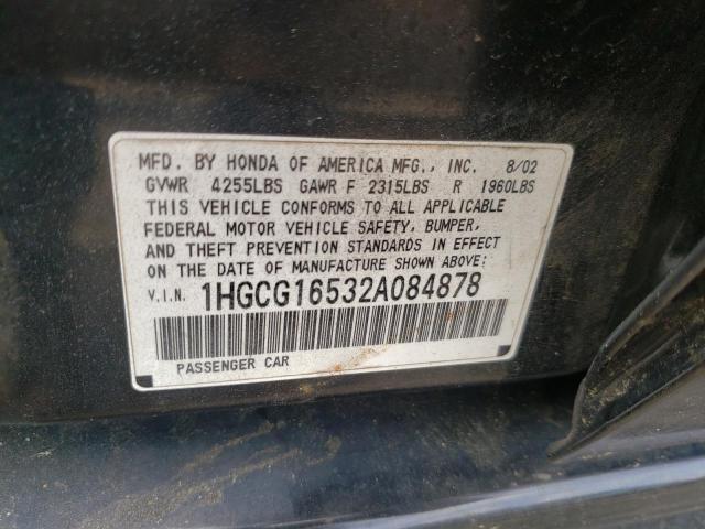 Photo 10 from auction – 2002 HONDA ACCORD EX with VIN 1HGCG16532A084878