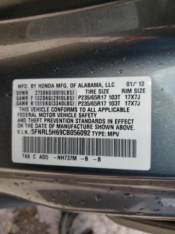 Photo 10 from auction – 2012 HONDA ODYSSEY EX with VIN 5FNRL5H69CB056092