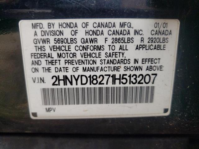 Photo 10 from auction – 2001 ACURA MDX with VIN 2HNYD18271H513207