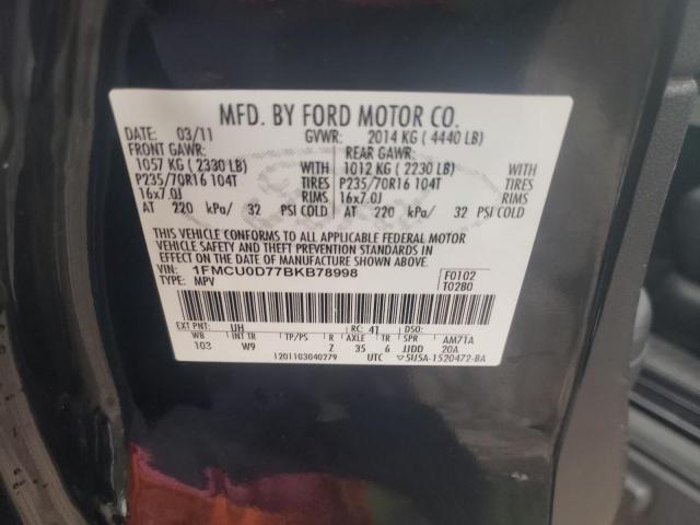 صورة رقم 10 من المزاد - 2011 FORD ESCAPE XLT مع VIN 1FMCU0D77BKB78998
