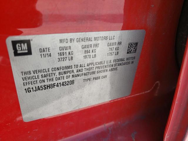 Photo 10 from auction – 2015 CHEVROLET SONIC LS with VIN 1G1JA5SH8F4143208