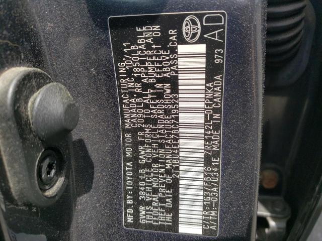 Photo 10 from auction – 2011 TOYOTA COROLLA BA with VIN 2T1BU4EE7BC719523
