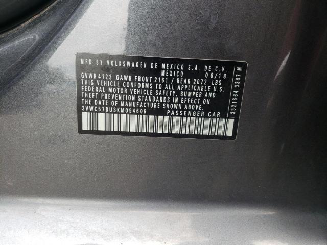 Photo 10 from auction – 2019 VOLKSWAGEN JETTA S with VIN 3VWC57BU3KM094606