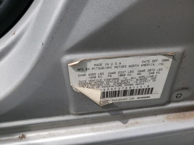 Photo 10 from auction – 2007 MITSUBISHI GALANT ES with VIN 4A3AB56F37E032510