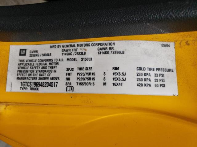 Photo 10 from auction – 2004 GMC CANYON with VIN 1GTCS196948204517