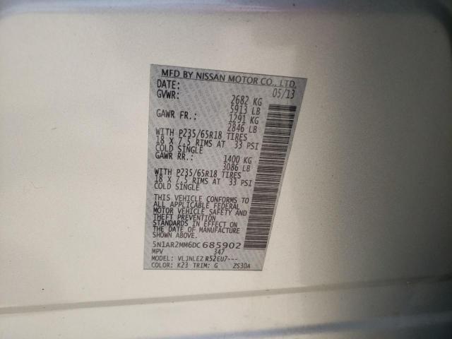 Photo 10 from auction – 2013 NISSAN PATHFINDER with VIN 5N1AR2MM6DC685902
