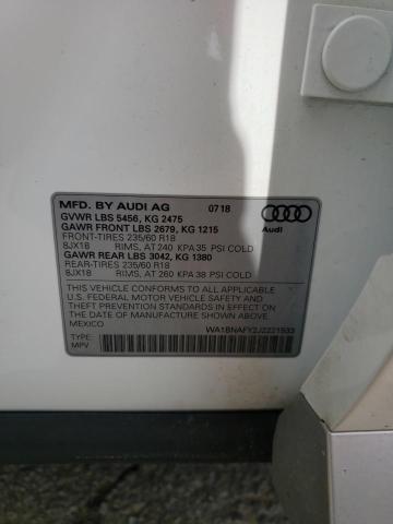 Photo 10 from auction – 2018 AUDI Q5 PREMIUM with VIN WA1BNAFY2J2221533