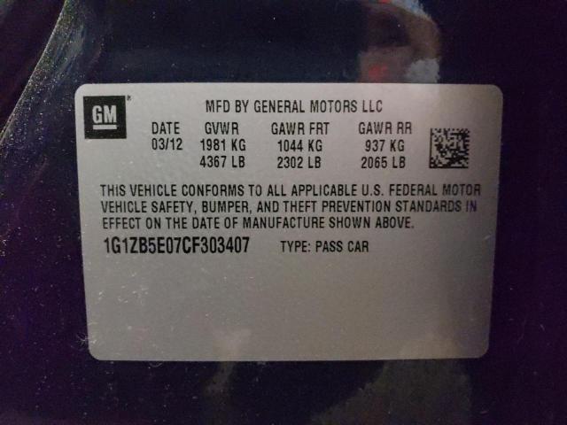 Photo 10 from auction – 2012 CHEVROLET MALIBU LS with VIN 1G1ZB5E07CF303407