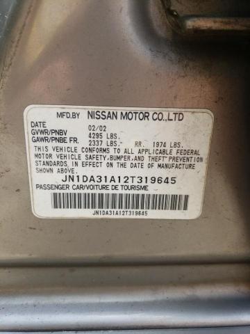 Photo 10 from auction – 2002 NISSAN MAXIMA GLE with VIN JN1DA31A12T319645