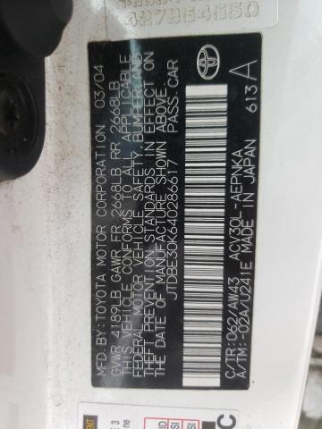 Photo 10 from auction – 2004 TOYOTA CAMRY LE with VIN JTDBE30K640286617
