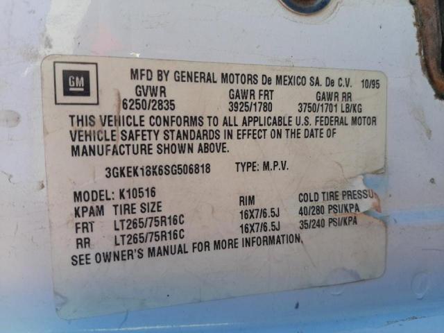 Photo 10 from auction – 1995 GMC YUKON with VIN 3GKEK18K6SG506818