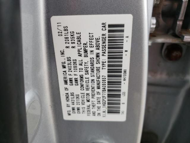 Photo 10 from auction – 2011 HONDA ACCORD EX with VIN 1HGCP2F77BA090657