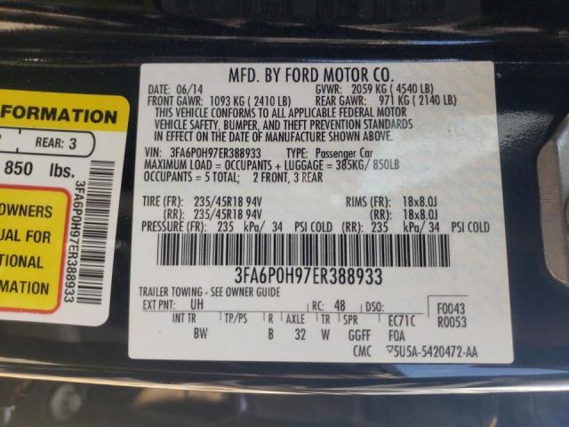 Photo 10 from auction – 2014 FORD FUSION SE with VIN 3FA6P0H97ER388933